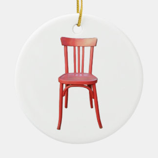 Rond En Céramique Ornement de la chaise rouge