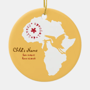 Rond En Céramique Ornement de l'Afrique de cigogne d'adoption