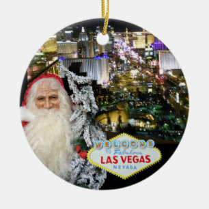 Rond En Céramique Ornement de Las Vegas le père noël