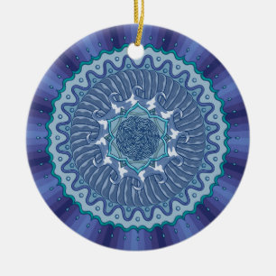Rond En Céramique Ornement de mandala de l'eau
