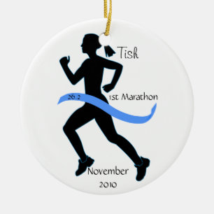Rond En Céramique Ornement de marathonien de femme