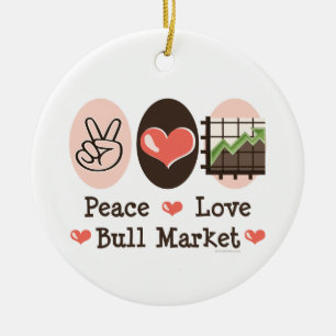 Rond En Céramique Ornement de marché haussier d'amour de paix