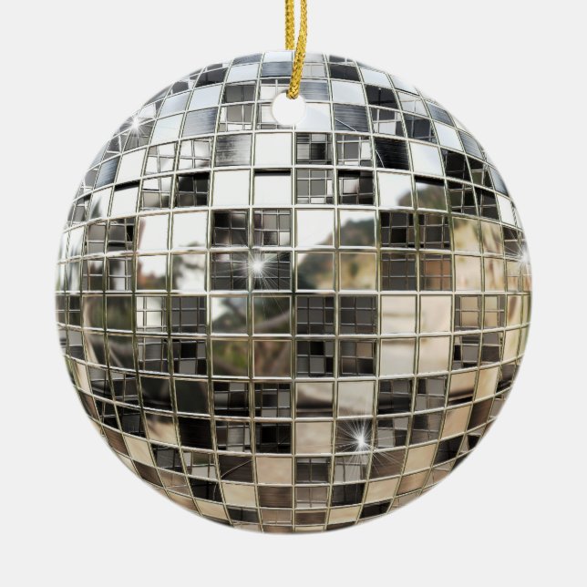 Rond En Céramique Ornement de Mirrorball de disco (Devant)