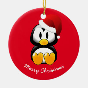 Rond En Céramique Ornement de Noël-Penguin