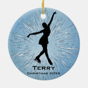 Rond En Céramique Ornement de patinage sur glace personnalisé