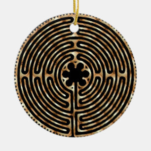 Rond En Céramique Ornement de perle de labyrinthe de Chartres