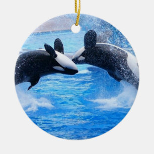 Rond En Céramique Ornement de photo de baleine