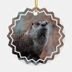 Rond En Céramique Ornement de photo de loutre