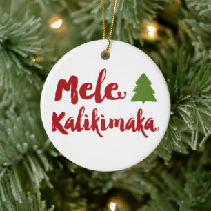 Rond En Céramique Ornement de photo de Noël balayé par Kalikimaka