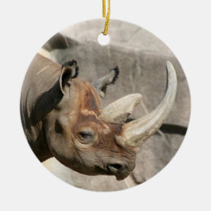 Rond En Céramique Ornement de rhinocéros