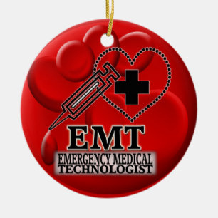ROND EN CÉRAMIQUE ORNEMENT DE SANG D'EMT - URGENCE TECH MÉDICALE