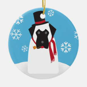 Rond En Céramique Ornement de Snowmastiff
