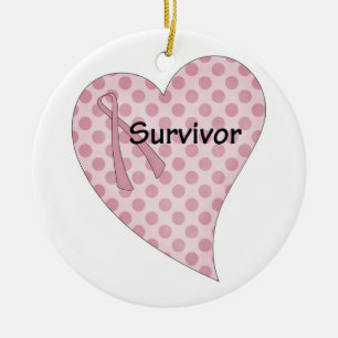 Rond En Céramique ornement de survivant de cancer du sein