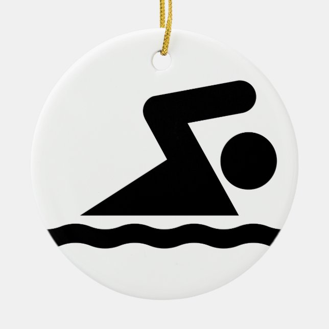 Rond En Céramique Ornement de symbole de bain (Devant)