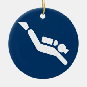Rond En Céramique Ornement de symbole de plongée à l'air