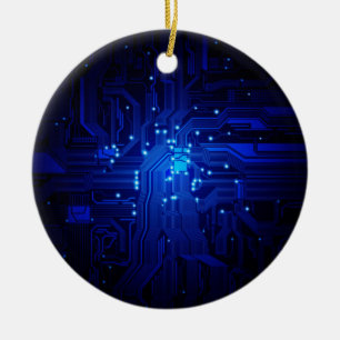Rond En Céramique ornement de thème de technologie