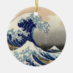 Rond En Céramique Ornement de vague de Japonais