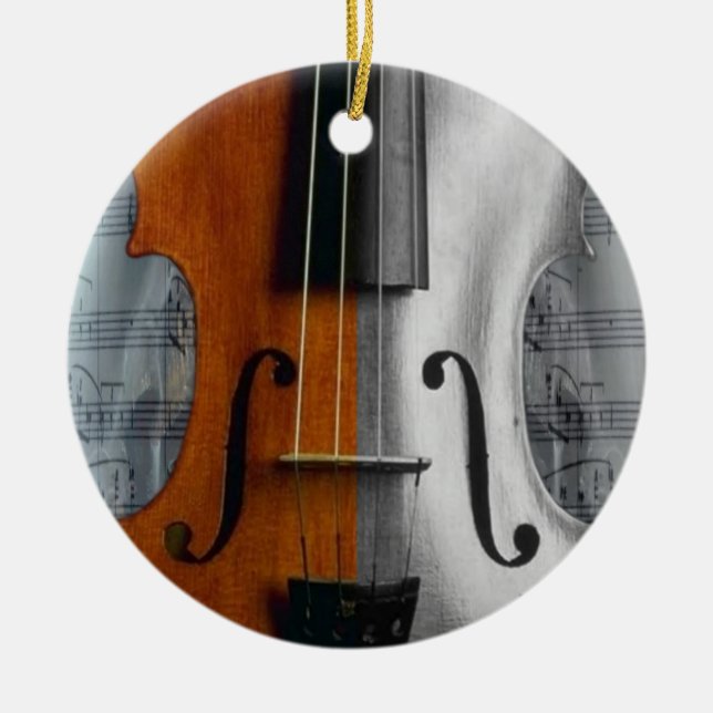 Rond En Céramique Ornement de violon (Devant)