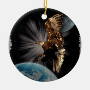 Rond En Céramique Ornement d'Eagle chauve