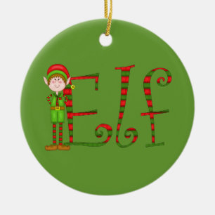 Rond En Céramique Ornement d'Elf de Noël