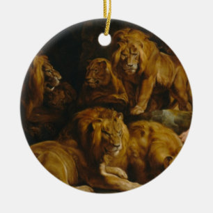 Rond En Céramique Ornement Den des Lions