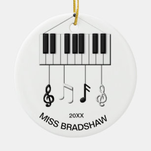 Rond En Céramique Ornement d'enseignant de piano personnalisé
