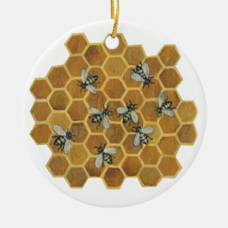 Rond En Céramique Ornement des abeilles II de miel