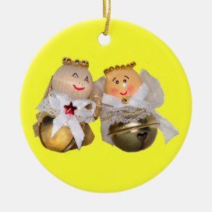 Rond En Céramique Ornement des anges de Noël