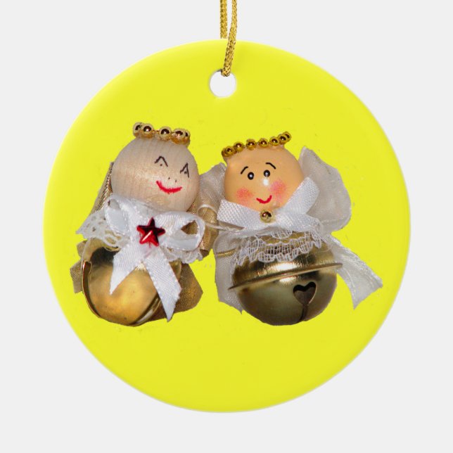 Rond En Céramique Ornement des anges de Noël (Devant)