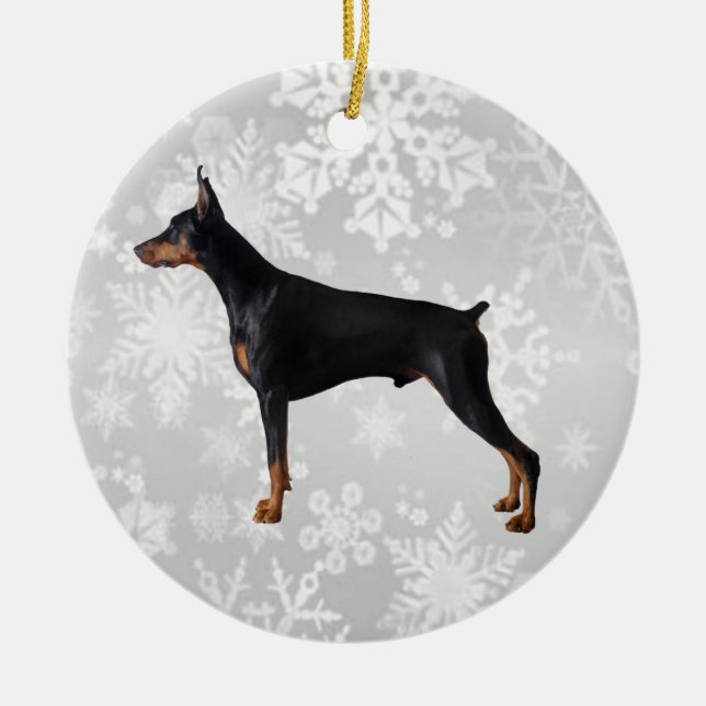 Rond En Céramique ornement doberman (Devant)