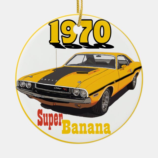 Rond En Céramique Ornement Dodge Challenger 1970 (Devant)