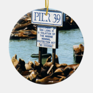 Rond En Céramique Ornement d'otaries de la jetée 39