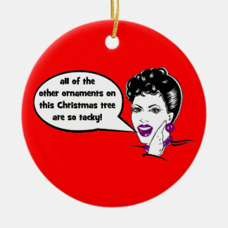 Rond En Céramique ornement drôle de Noël