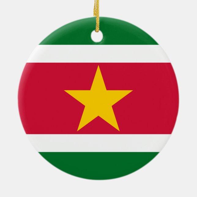 Rond En Céramique Ornement du drapeau du Suriname (Dos)