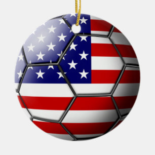 Rond En Céramique Ornement du football des Etats-Unis