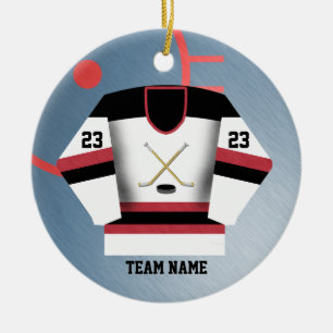 Rond En Céramique Ornement du Jersey de joueur de hockey