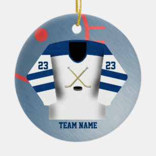 Rond En Céramique Ornement du Jersey de joueur de hockey