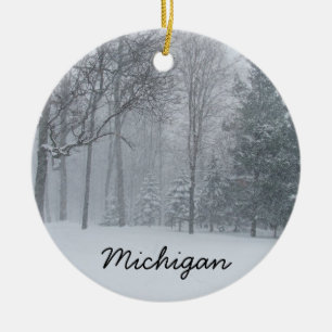 Rond En Céramique Ornement du Michigan