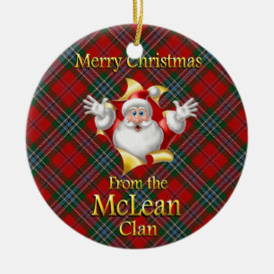 Rond En Céramique Ornement écossais de Noël de McLean de clan