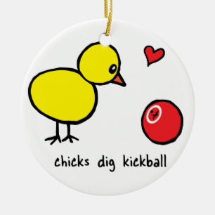 Rond En Céramique Ornement - fouille Kickball de poussins