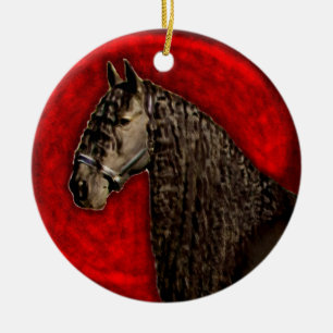 Rond En Céramique Ornement frison de cheval