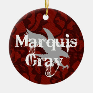 Rond En Céramique Ornement gris de Noël de marquis