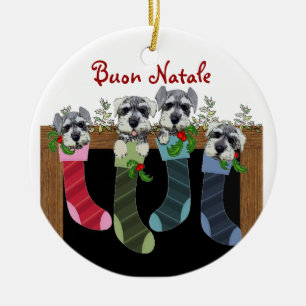 Rond En Céramique Ornement italien de Noël de Buon Natale