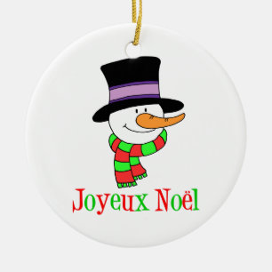 Rond En Céramique Ornement Joyeux Noel Snowman