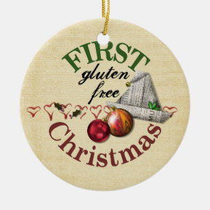 Rond En Céramique Ornement libre de Noël de premier gluten