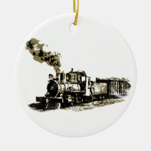 Rond En Céramique Ornement Locomotive à vapeur