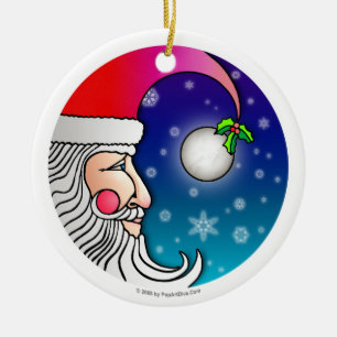 Rond En Céramique Ornement - LUNE de PÈRE NOËL