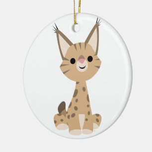 Rond En Céramique Ornement Lynx Carton mignon