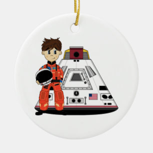Rond En Céramique Ornement mignon d'astronaute