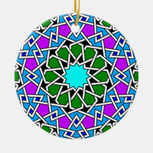 Rond En Céramique Ornement motif géométrique islamique